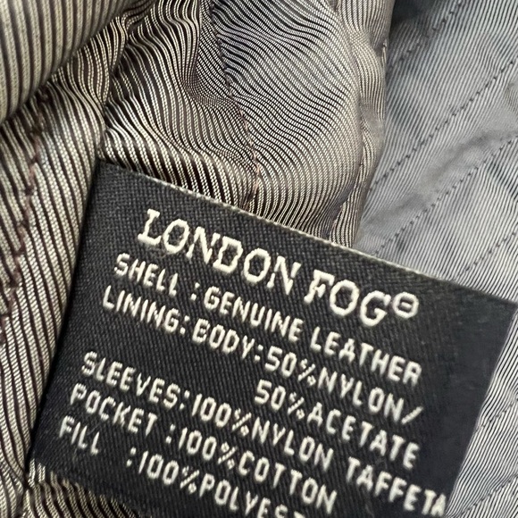 London Fog Black Leather Jacket Men’s S - Picture 5 of 10